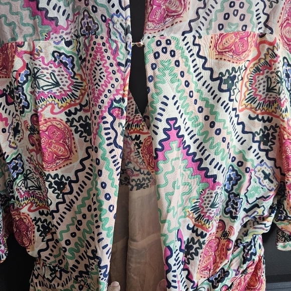 Anthropologie Maeve Multicolored Siya Kimono Dress Size 14 - Picture 6 of 15